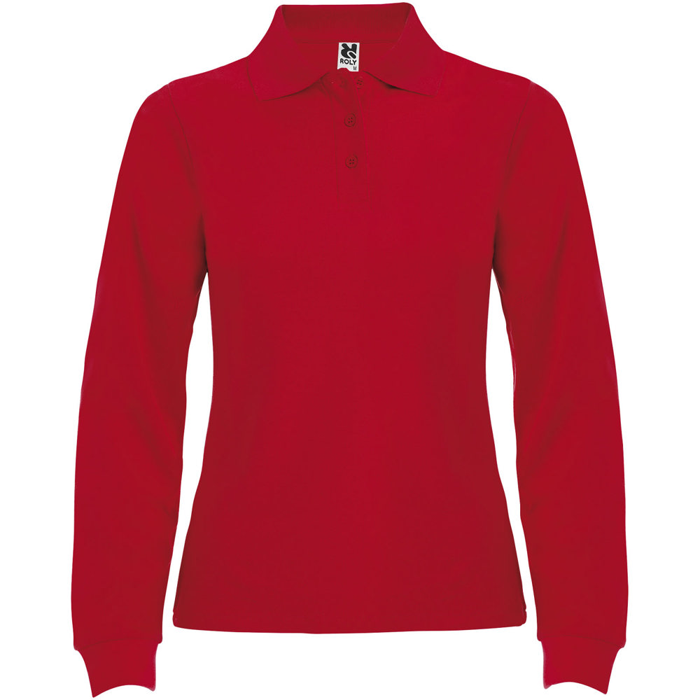 Estrella long sleeve women's polo - red