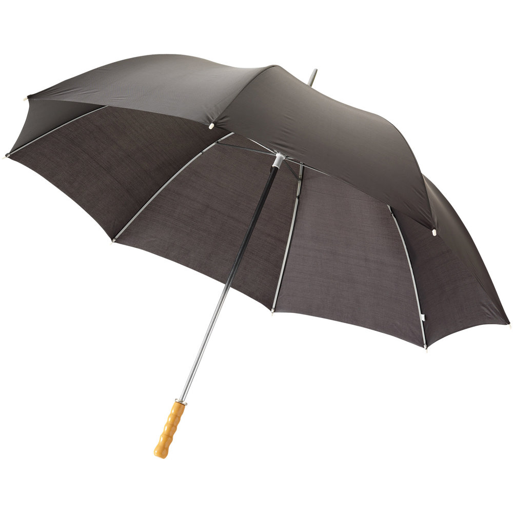 Karl 30" golf umbrella with wooden handle - Black
