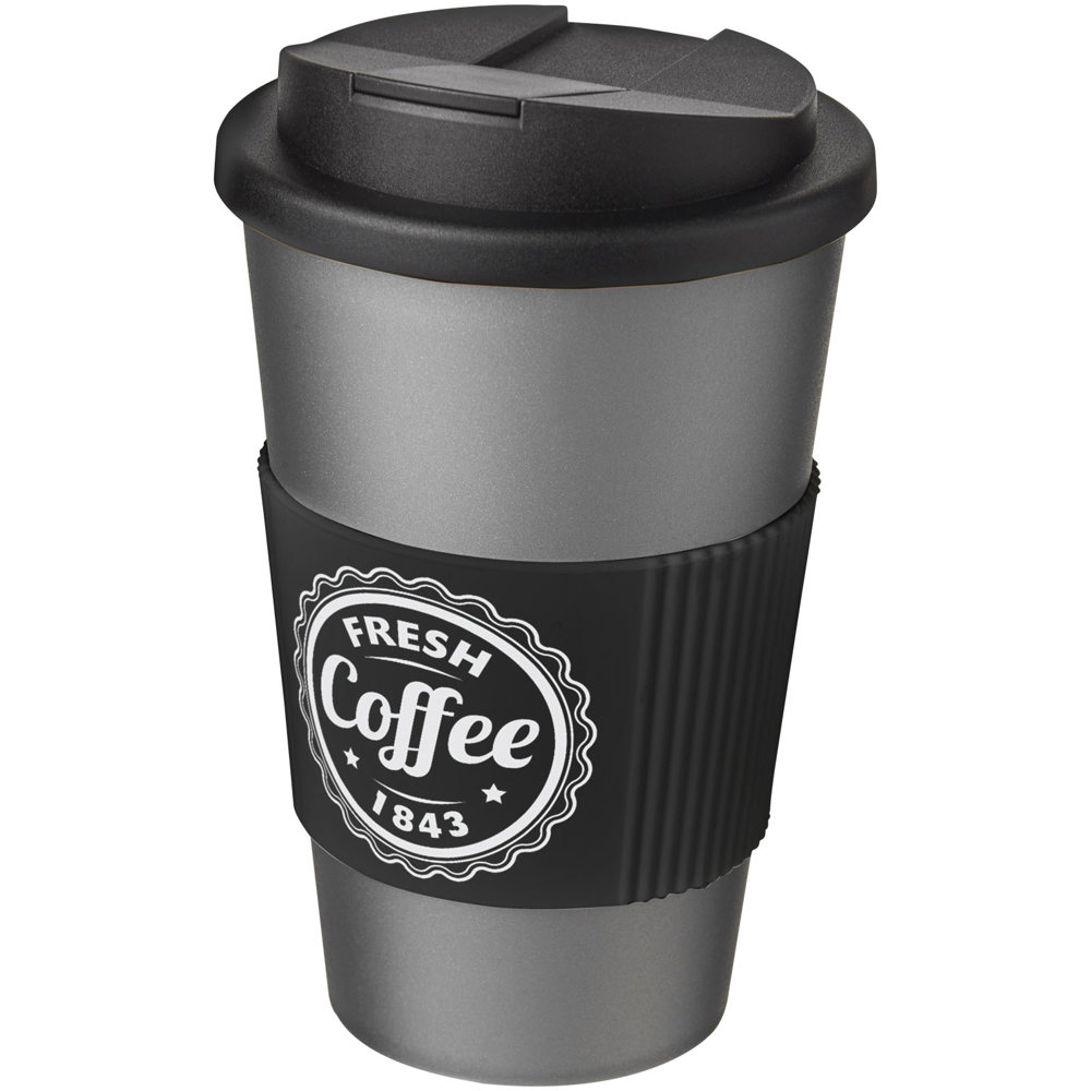 Americano® 350 ml tumbler with grip & spill-proof lid