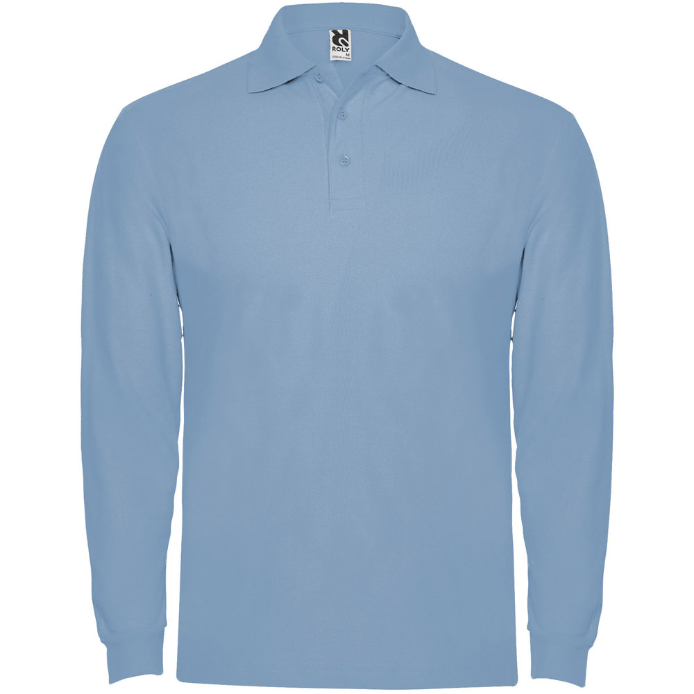 Estrella long sleeve men's polo - Sky blue