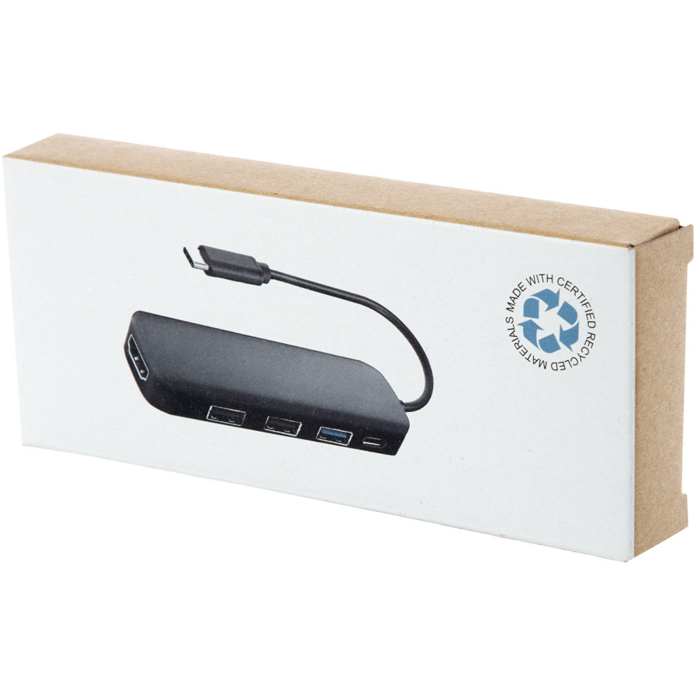 Loop RCS recycled plastic multimedia adapter USB 2.0-3.0 with HDMI port