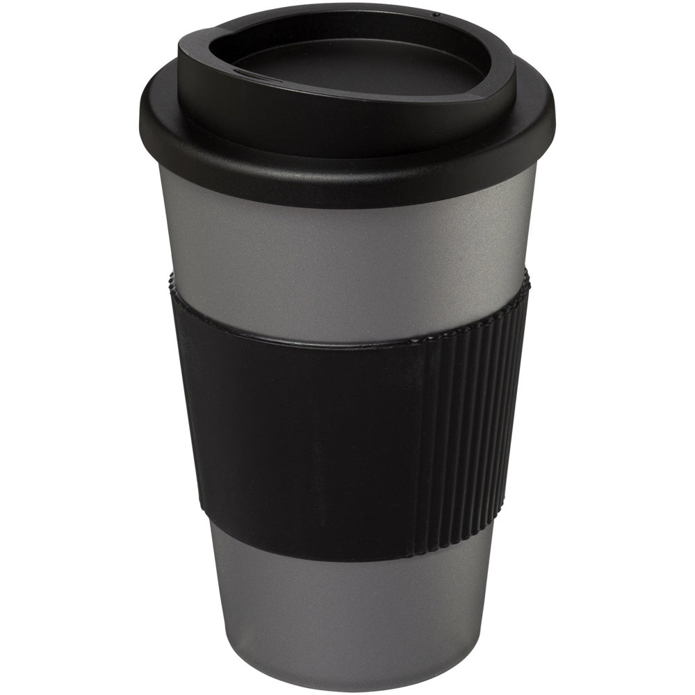 Americano® 350 ml insulated tumbler with grip - Silver, Black