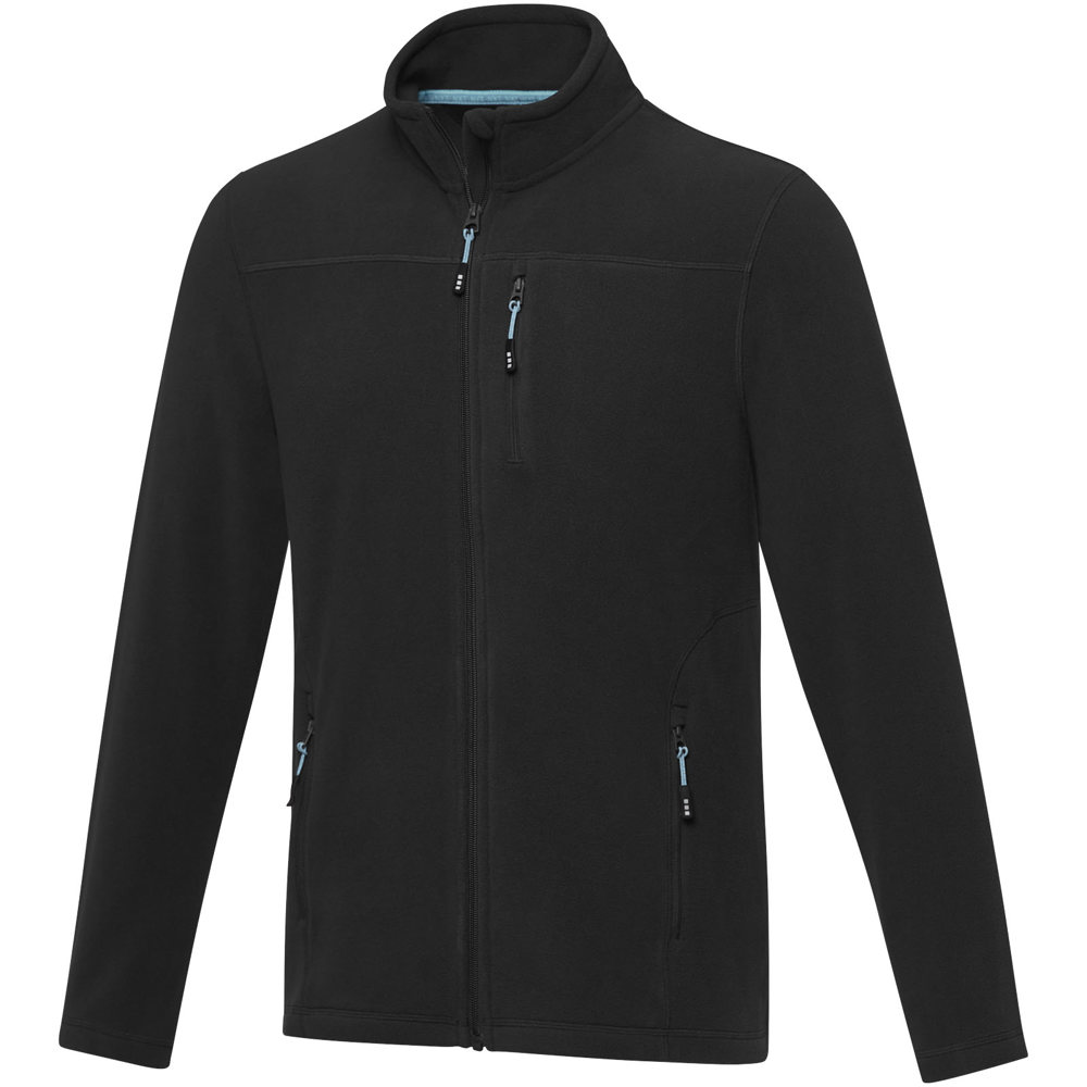 Amber men's GRS recycled full zip fleece jacket - Black