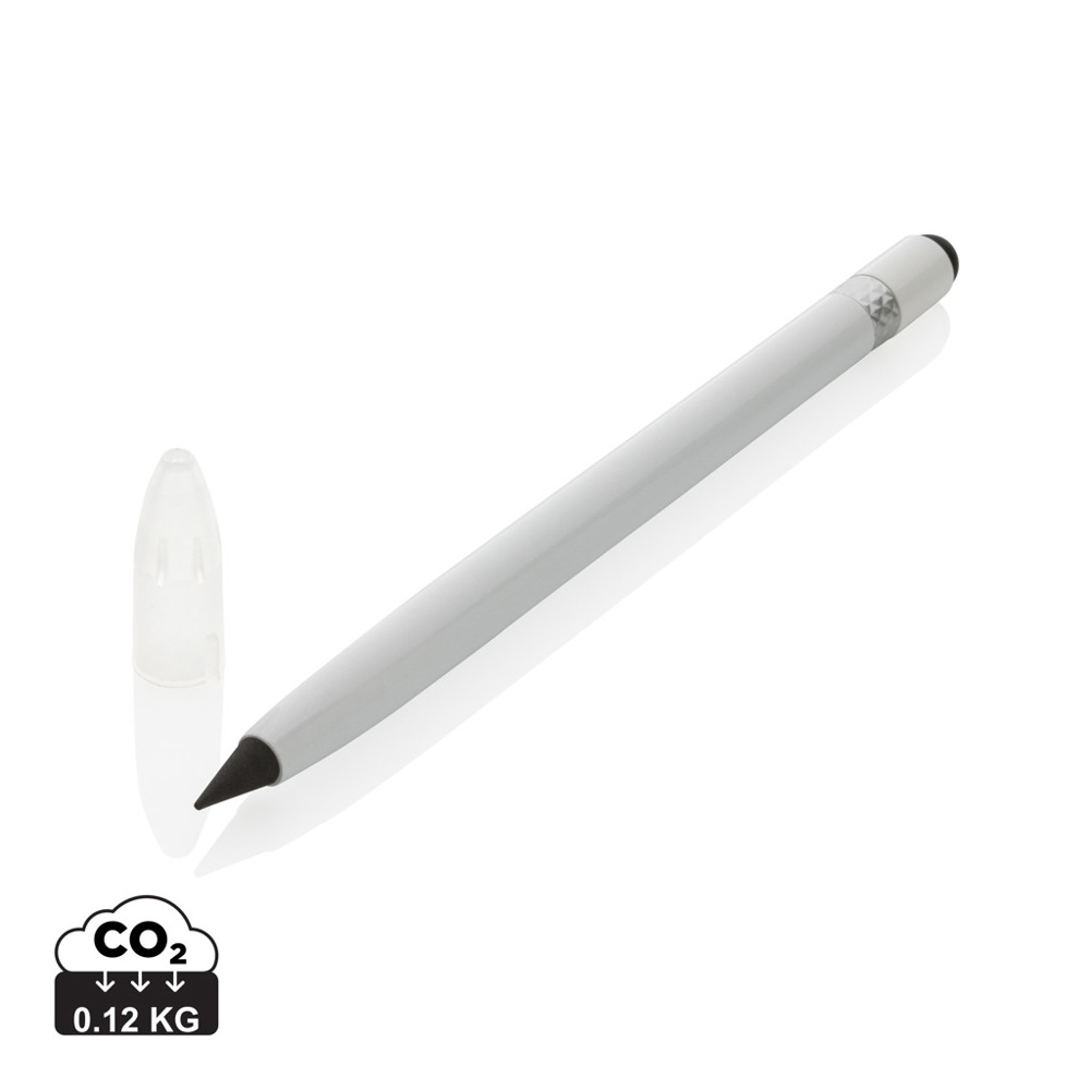 Aluminium inkless pen with eraser
