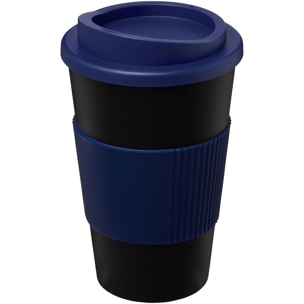 Americano® 350 ml insulated tumbler with grip - Black, Blue