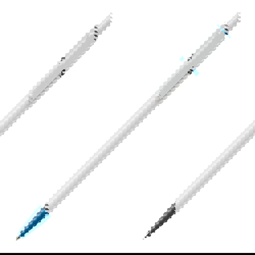 Ball pen Baron hardcolour (RX210 refill) - White / Light Blue