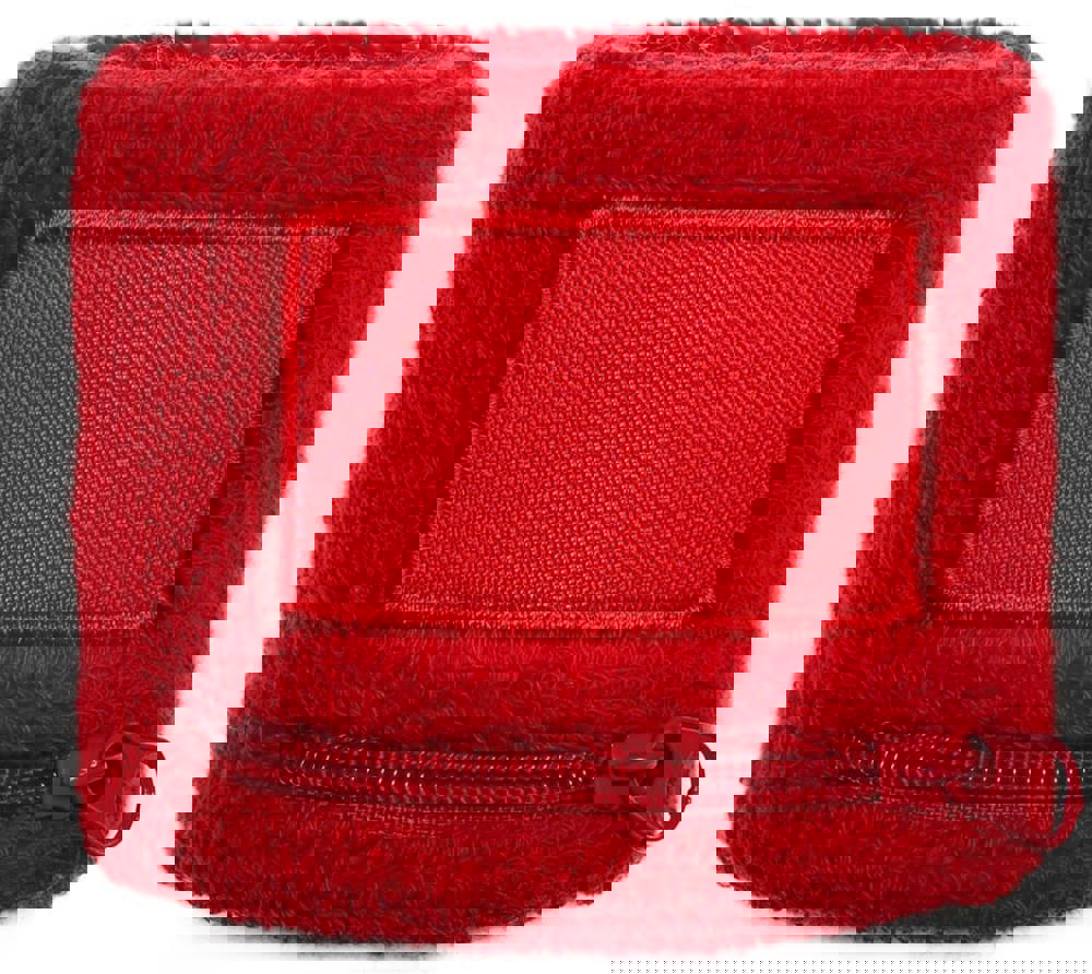 Frottier Armschweißband mit Label und Reißverschlußfach - Rot (PMS 199c) / Rot