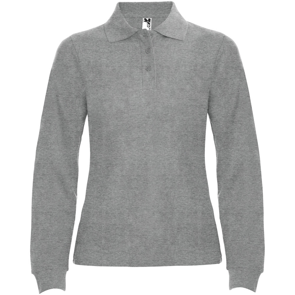 Estrella long sleeve women's polo - Heather grey