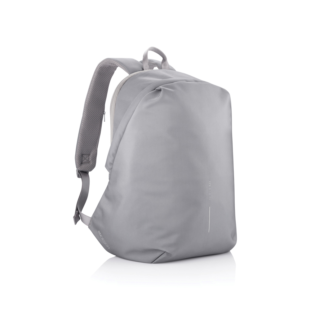 Bobby Soft, anti-theft backpack - grey, blue (± PMS Cool Grey 9/ ± PMS 2215)